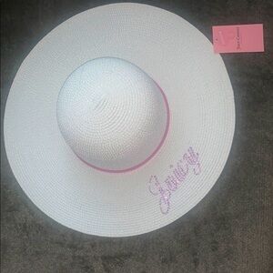 Juicy Couture White and Pink Sun Hat